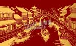 古風(fēng)小鎮(zhèn)集市村莊街景