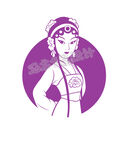 復古風卡通古代豫劇美女形象