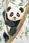 可愛(ài)熊貓樹(shù)上快樂(lè)玩耍