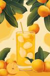 鮮杏冰飲插畫 果香四溢