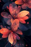 夢幻絢麗花朵插畫