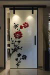 藝術(shù)花卉玻璃推拉門(mén)
