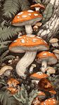 奇幻蘑菇森林插畫