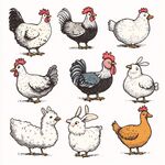 可愛(ài)雞兔插畫(huà)集合