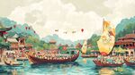 端午賽龍舟傳統(tǒng)場景