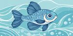 藍(lán)色小魚暢游于水波間
