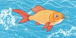 暢游水中的漂亮金魚