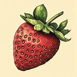 手繪草莓插畫