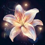夢幻發(fā)光百合花插畫
