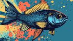彩色動感魚插畫