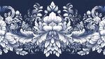 藍(lán)白花卉古典紋飾圖案