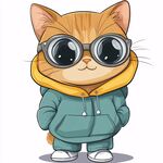 戴墨鏡穿衛(wèi)衣的可愛(ài)貓咪