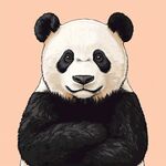 可愛熊貓抱臂而立