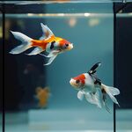 靈動金魚于魚缸中悠游