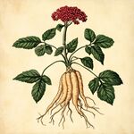 人參植株插畫(huà)圖