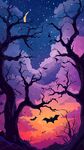夢(mèng)幻月夜下的神秘蝙蝠森林
