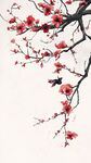 紅梅枝頭飛鳥(niǎo)圖