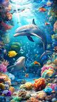 夢(mèng)幻海底世界的海豚與魚群