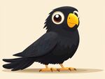 可愛黑鳥卡通形象