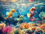 海底世界的多彩海馬精靈