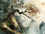 水墨山水孤樹(shù)圖