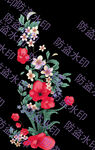 中式花卉刺繡圖案設計