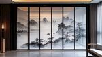 中式山水風(fēng)玻璃隔斷設(shè)計