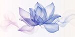 夢(mèng)幻藍(lán)紫水墨蓮花圖