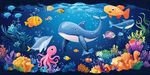 海底世界繽紛海洋生物圖
