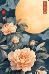 月夜牡丹圖