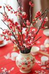花瓶插紅梅 中式雅致景