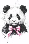 戴粉蝴蝶結(jié)的可愛熊貓