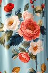 藍(lán)底花卉圖案窗簾布料