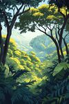 夢(mèng)幻叢林綠意盎然景象