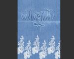 藍(lán)色花卉刺繡布料圖案