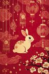 兔年新春喜慶吉祥背景圖