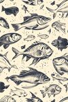 手繪海洋魚(yú)類(lèi)無(wú)縫圖案