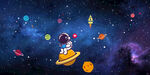 卡通星空宇宙背景