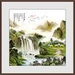 八方聚財(cái)山水圖