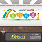 幼兒園風園訓三風一訓文化墻展板