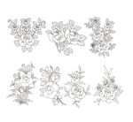 花卉線稿圖案設(shè)計(jì)素材