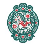 中國(guó)傳統(tǒng)新年插畫2026馬年
