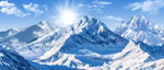 雪山風(fēng)景背景墻畫(huà)壁紙