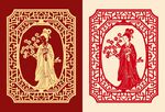 古典人物明代美女桂花圖案