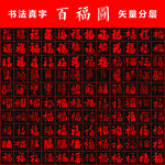 百福圖 書法真字