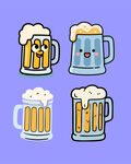 可愛(ài)卡通啤酒杯插畫(huà)