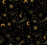 星空月夜無縫圖案