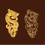 古風(fēng)金色龍形裝飾圖案