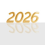 2026 金色立體字