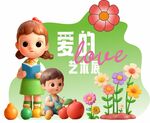 愛藝術(shù)的兒童插畫場景